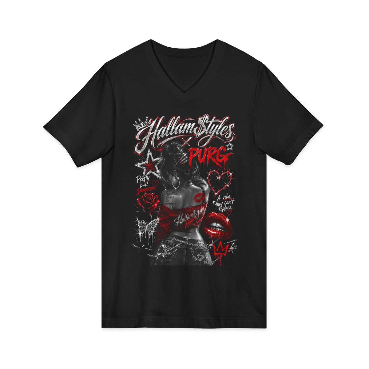 Unisex Jersey Short Sleeve V-Neck Tee